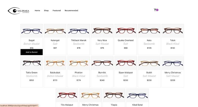 Eyeglass E-commerce Website